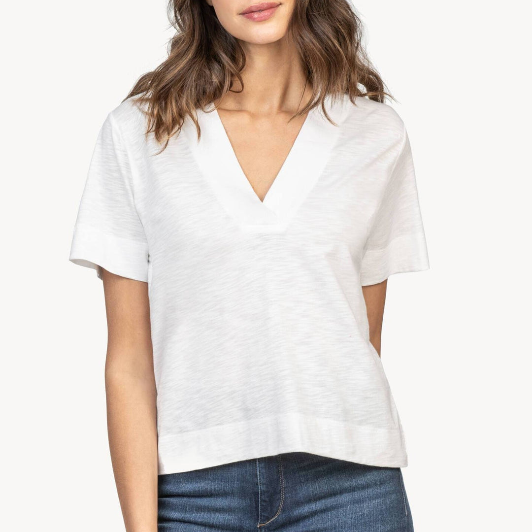 Lilla P Short Sleeve V-Neck Tee-WOMENS CLOTHING-White-S-Kevin's Fine Outdoor Gear & Apparel