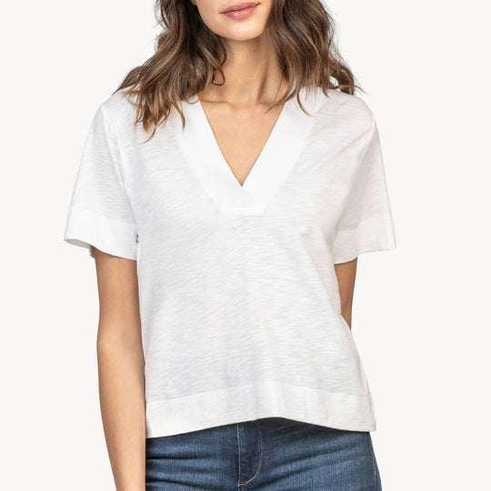 Lilla P Short Sleeve V-Neck Tee-WOMENS CLOTHING-White-S-Kevin's Fine Outdoor Gear & Apparel