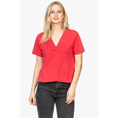 Lilla P Short Sleeve V-Neck Tee-WOMENS CLOTHING-Rhubarb-S-Kevin's Fine Outdoor Gear & Apparel