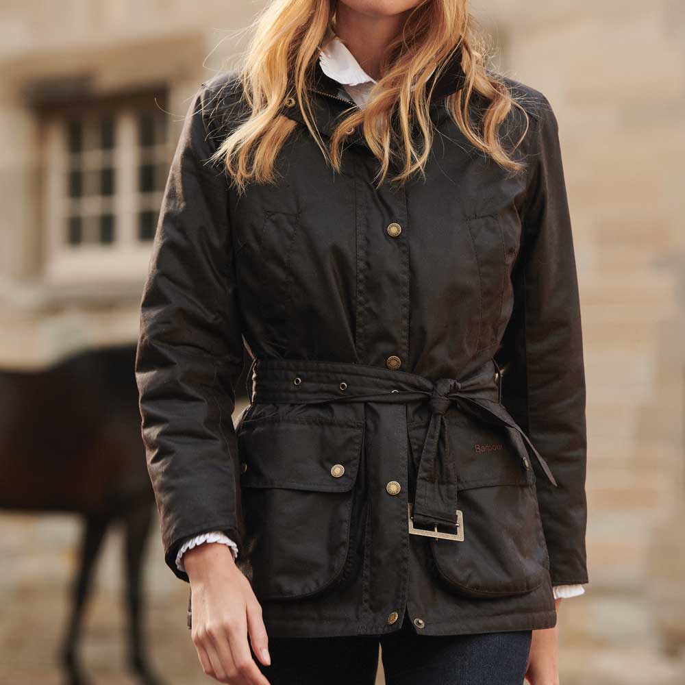 Barbour Women's Montgomery Waxed Jacket-Women's Clothing-Kevin's Fine Outdoor Gear & Apparel