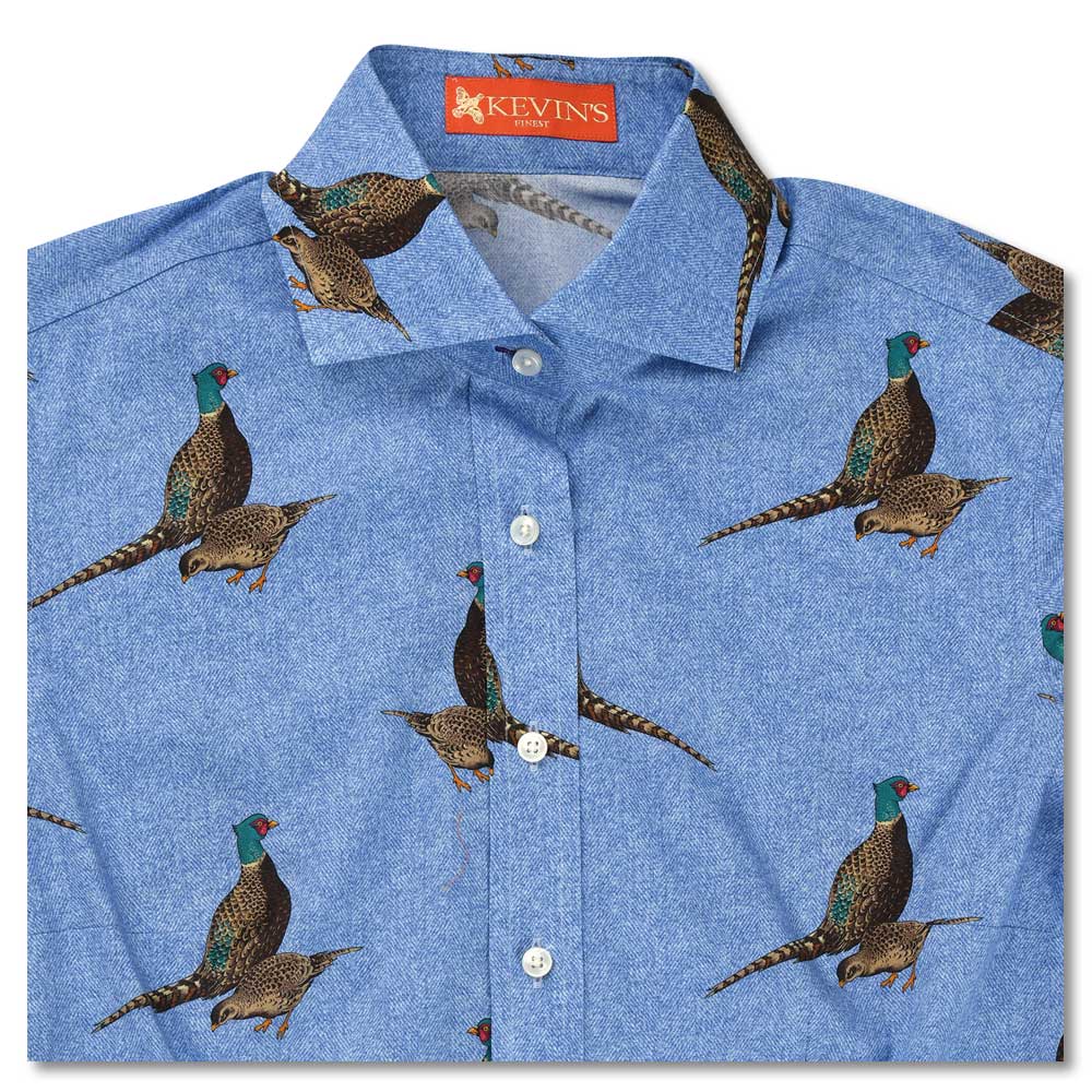 Kevin's Finest Ladies Pheasant Shirt-WOMENS CLOTHING-BLUE-XS-Kevin's Fine Outdoor Gear & Apparel