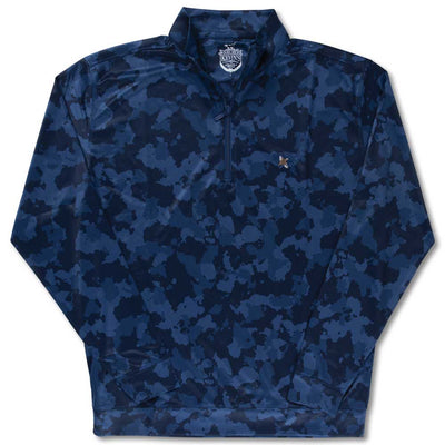 Kevin's 1/4 Blue Camo Performance Pullover-Men's Clothing-Blue Camo-M-Kevin's Fine Outdoor Gear & Apparel