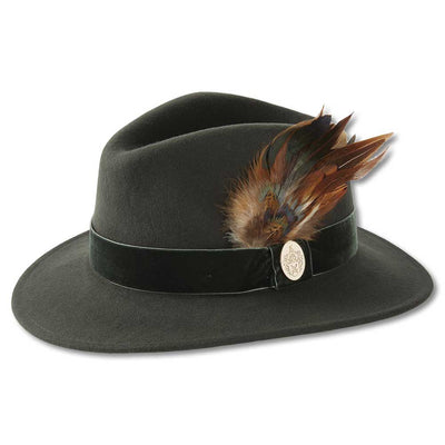 The Chelsworth Fedora-WOMENS CLOTHING-Olive Green/Coque & Pheasant-XS(53-54)-Kevin's Fine Outdoor Gear & Apparel
