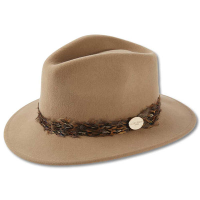 The Suffolk Fedora-Women's Accessories-Camel/Pheasant Wrap-XS(53-54)-Kevin's Fine Outdoor Gear & Apparel