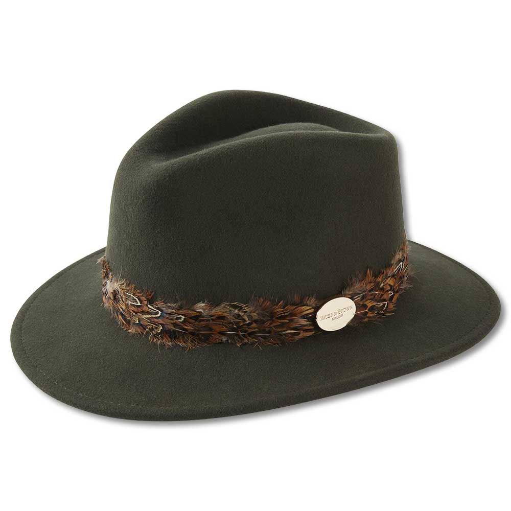 The Suffolk Fedora-Women's Accessories-Olive Green/Pheasant Wrap-XS(53-54)-Kevin's Fine Outdoor Gear & Apparel