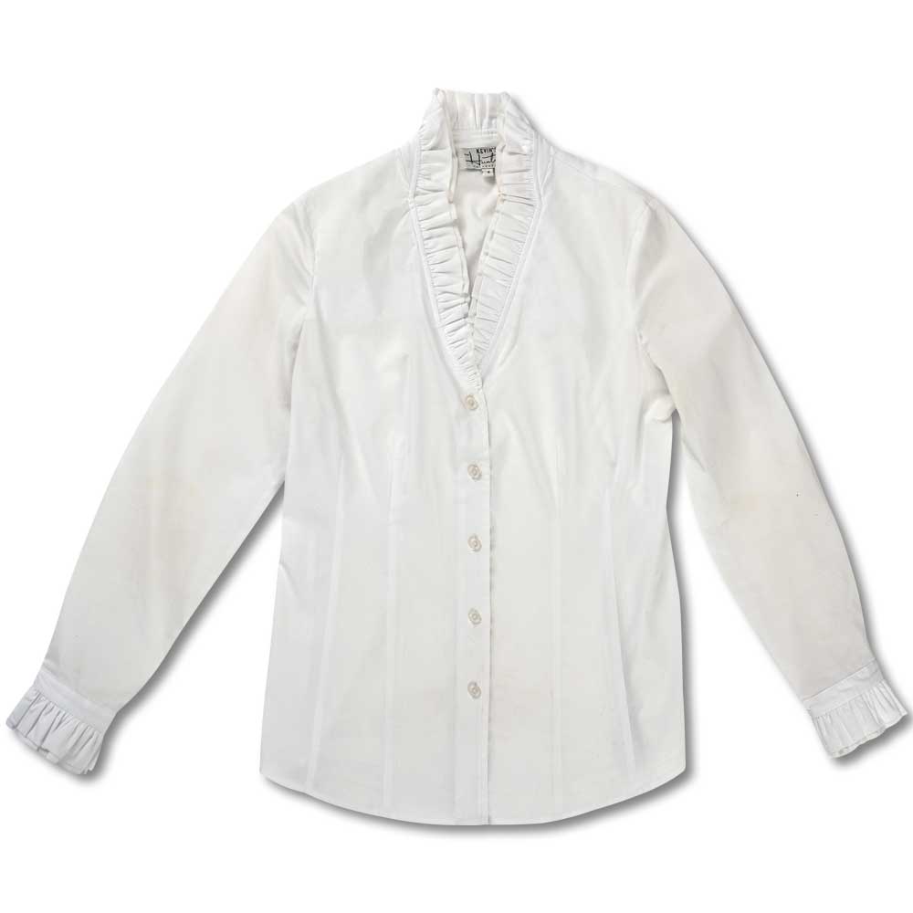 Huntress Long Sleeve Ruffle Blouse-White-0-Kevin's Fine Outdoor Gear & Apparel