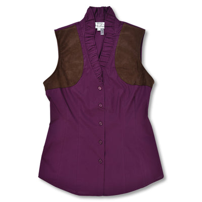 Kevin's Huntress Sleeveless Ruffle Shooting Blouse-Women's Clothing-PURPLE-10-Kevin's Fine Outdoor Gear & Apparel