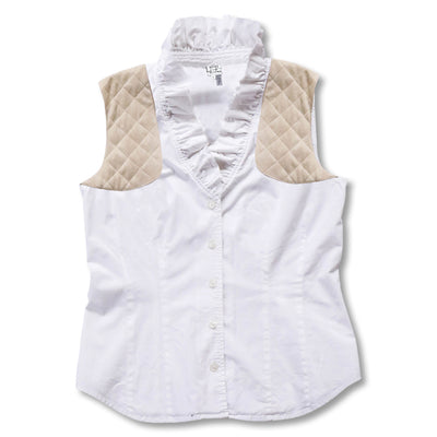 Kevin's Huntress Sleeveless Ruffle Shooting Blouse-Women's Clothing-WHITE-10-Kevin's Fine Outdoor Gear & Apparel