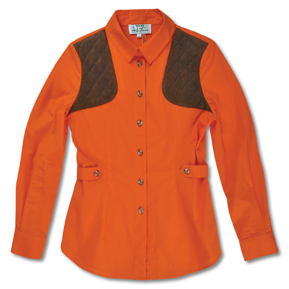 Kevin's Ladies Huntress Untucked Shooting Shirt-WOMENS CLOTHING-ORANGE/DARK BROWN-2XL-Kevin's Fine Outdoor Gear & Apparel