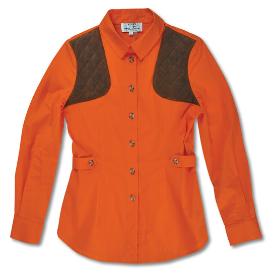 Kevin's Ladies Huntress Untucked Shooting Shirt-WOMENS CLOTHING-ORANGE/DARK BROWN-2XL-Kevin's Fine Outdoor Gear & Apparel