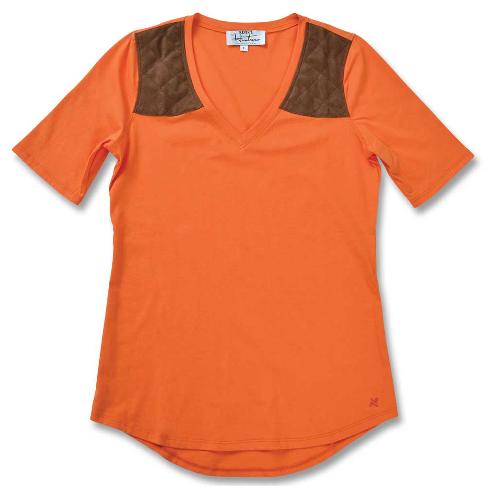 Huntress V-Neck Knit Shooting Shirt-Women's Clothing-ORANGE-XS-Kevin's Fine Outdoor Gear & Apparel