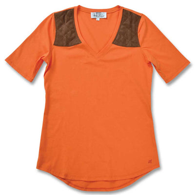 Huntress V-Neck Knit Shooting Shirt-Women's Clothing-ORANGE-XS-Kevin's Fine Outdoor Gear & Apparel