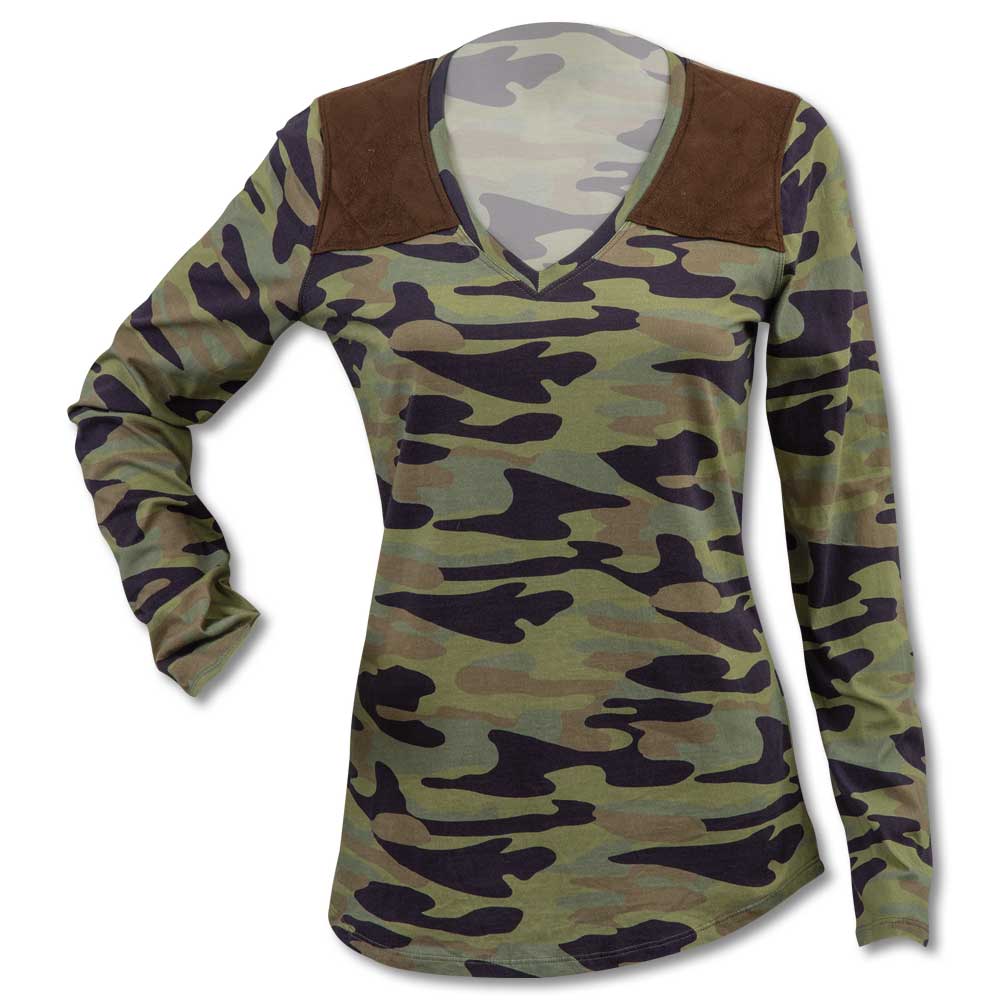Huntress V-Neck Knit Shooting Shirt-Women's Clothing-CAMO-XS-Kevin's Fine Outdoor Gear & Apparel