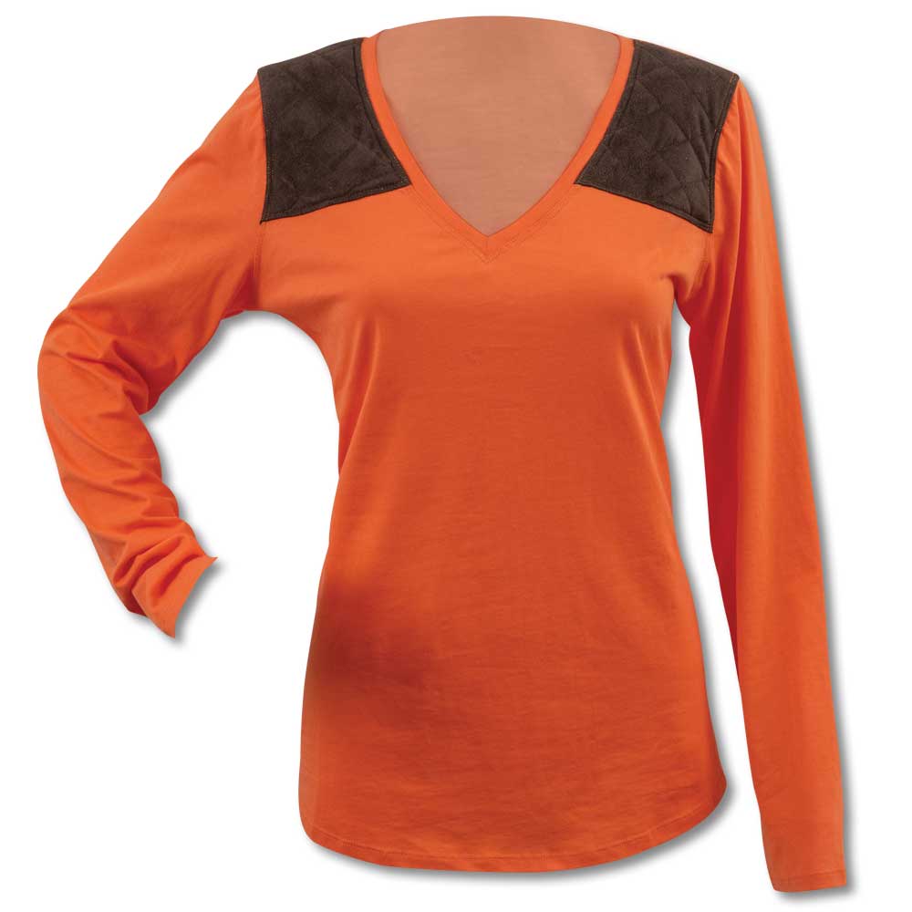 Huntress V-Neck Knit Shooting Shirt-Women's Clothing-ORANGE-S-Kevin's Fine Outdoor Gear & Apparel