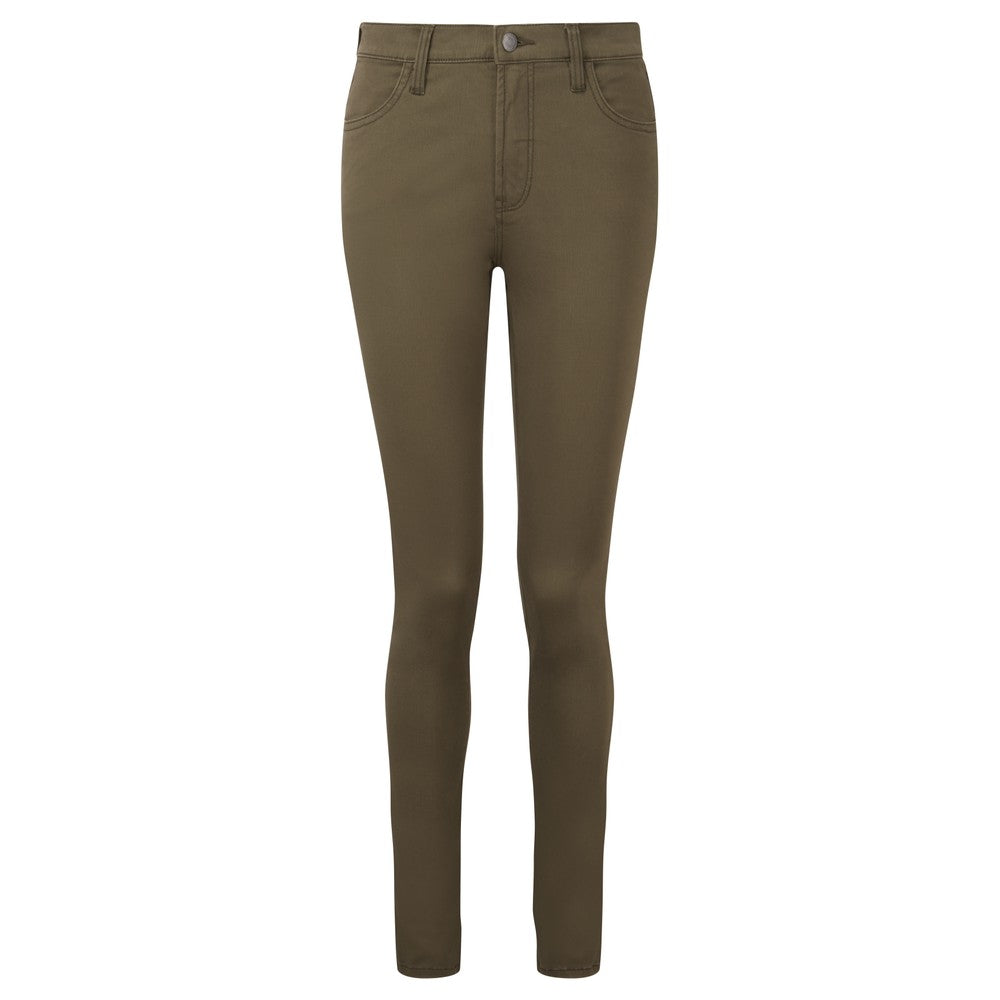 Schoffel ladies' high-rise slim-fit jeans in loden green, featuring a classic five-pocket design in soft stretch fabric.
