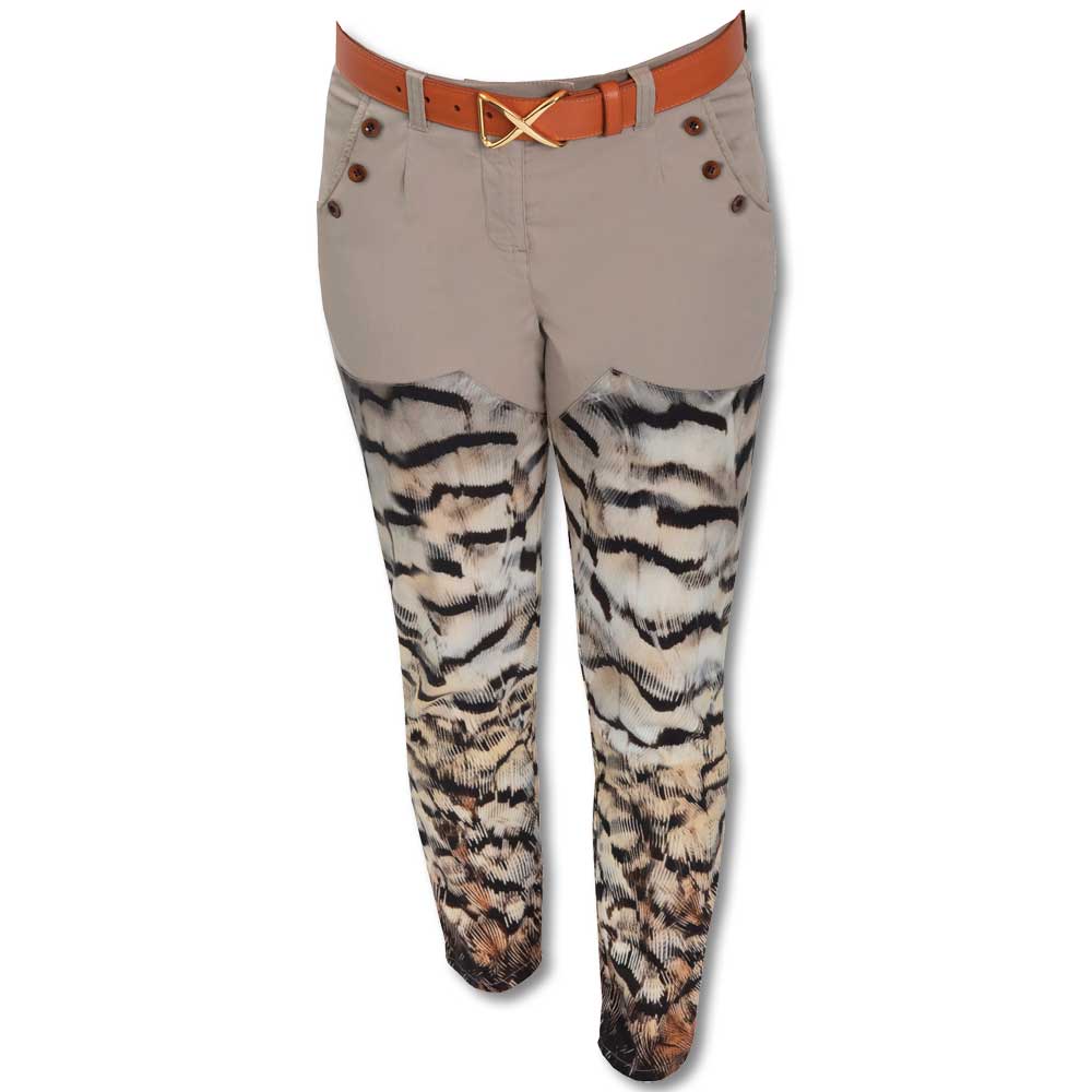 Kevin's Finest Women's Stretch Cotton Custom Quail Feather Print Brush Pant-WOMENS CLOTHING-Kevin's Fine Outdoor Gear & Apparel
