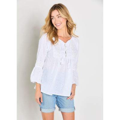 Eyelet Peasant Top-Women's Clothing-Kevin's Fine Outdoor Gear & Apparel