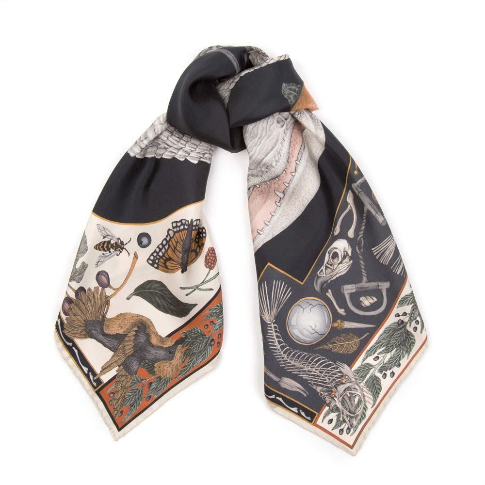 Sabina Savage Alligator's Empire Silk 35" Scarf-Women's Accessories-35"-Laurel/Canvas-Kevin's Fine Outdoor Gear & Apparel
