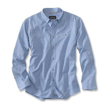 Orvis Chambray Long Sleeve Work Shirt 18Z9-MENS CLOTHING-M-MEDIUM BLUE-Kevin's Fine Outdoor Gear & Apparel