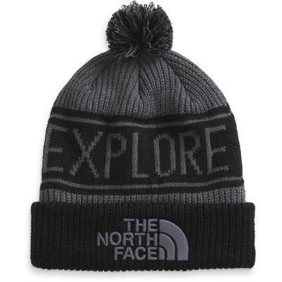 The North Face Retro Pom Beanie-Men's Accessories-Black/Gray-Kevin's Fine Outdoor Gear & Apparel