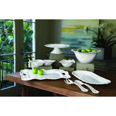 Beatriz Ball Vida Alegria Pedestal White Cake Plate-Home/Giftware-Kevin's Fine Outdoor Gear & Apparel