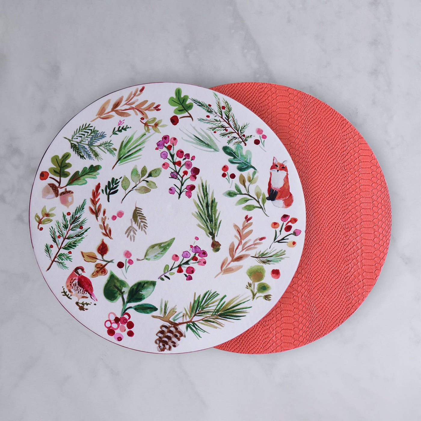 Beatriz Ball Vida Happy Christmas Reversible 16" Round Placemats Set of 4-HOME/GIFTWARE-Kevin's Fine Outdoor Gear & Apparel