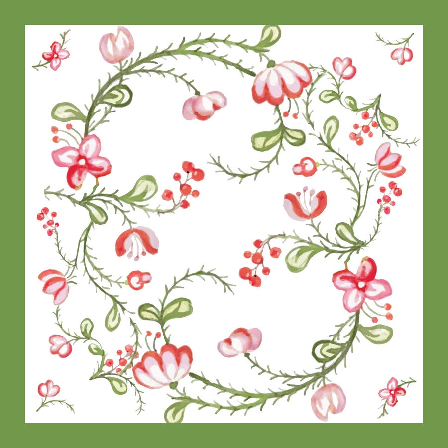 Beatriz Ball Linen Norelle Napkins Set of 4-Home/Giftware-Green and Red Floral-Kevin's Fine Outdoor Gear & Apparel