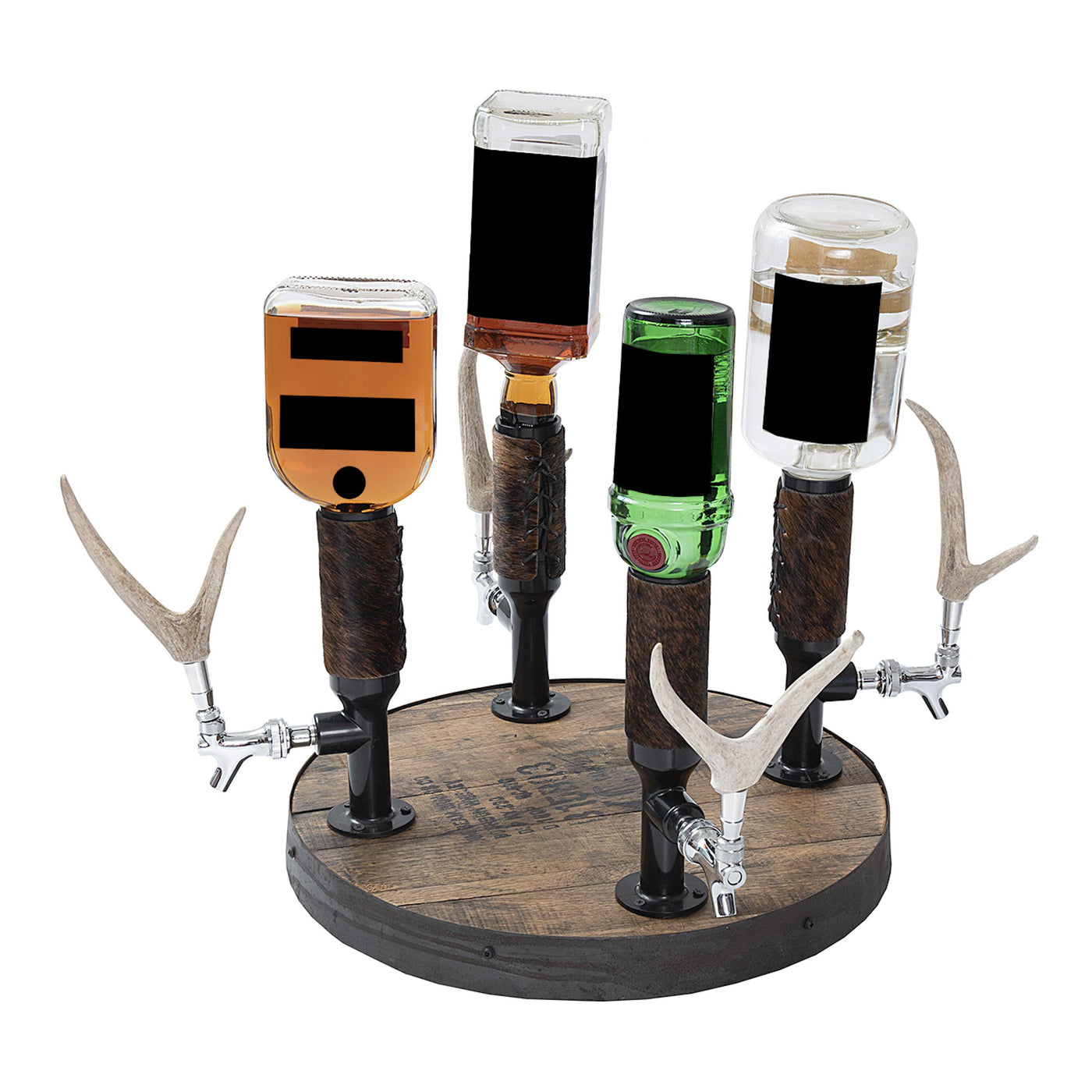 Lazy Susan Whiskey Tower 4 Bottle Liquor Dispenser-HOME/GIFTWARE-Kevin's Fine Outdoor Gear & Apparel