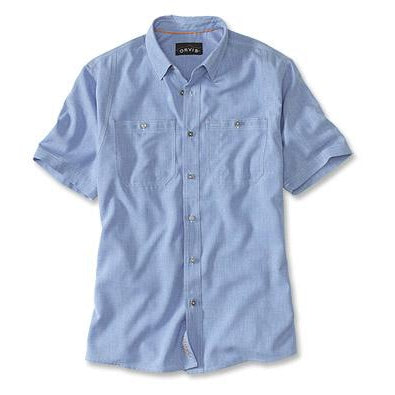 Orvis Tech Chambray Short Sleeved Work Shirt-MENS CLOTHING-Medium Blue-M-Kevin's Fine Outdoor Gear & Apparel