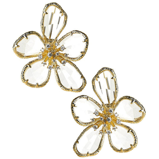 Sonja Crystal Floral Stud Earring-Jewelry-Clear-Kevin's Fine Outdoor Gear & Apparel