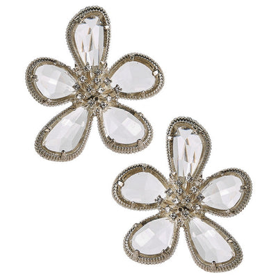 Sonja Crystal Floral Stud Earring-Jewelry-Silver-Kevin's Fine Outdoor Gear & Apparel
