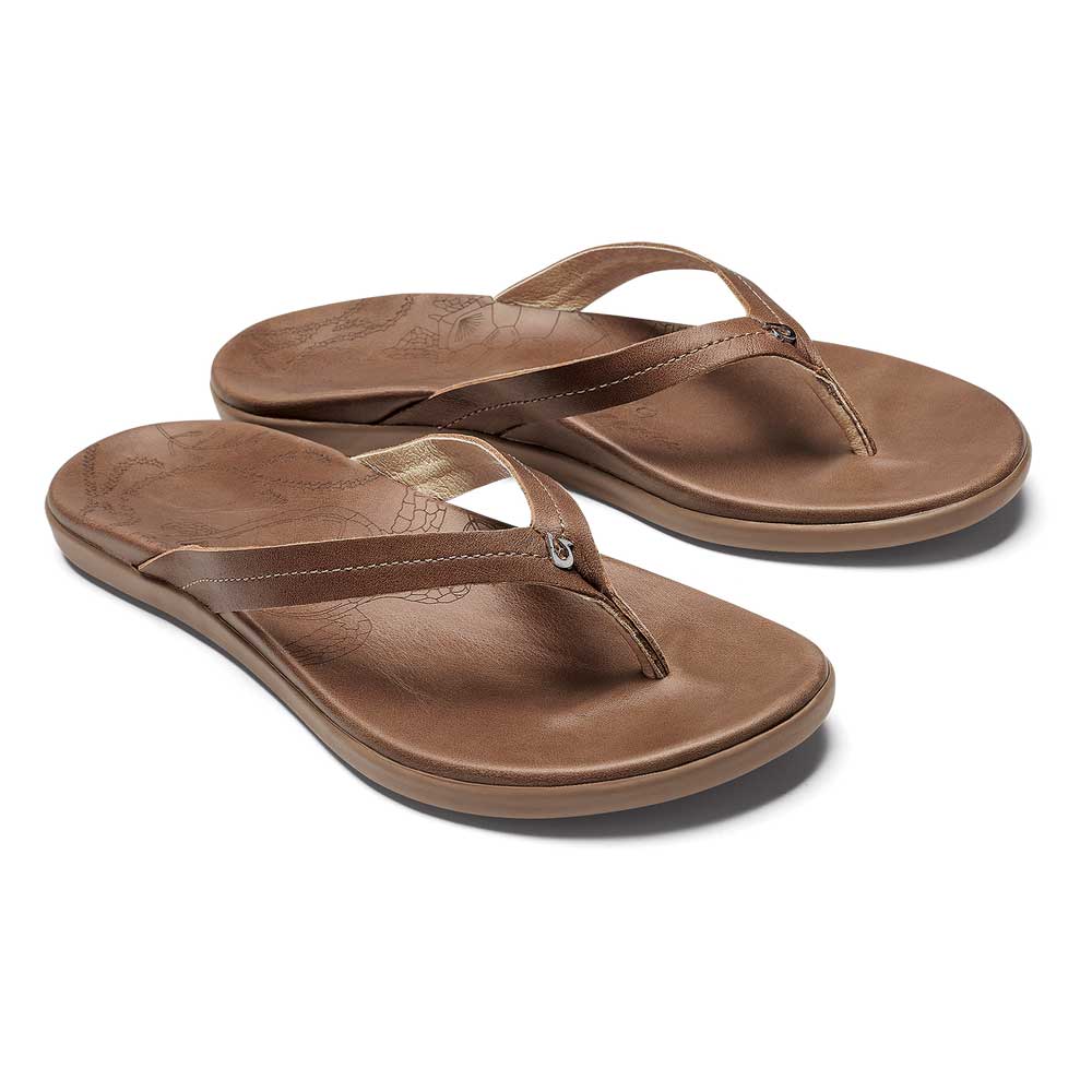 Olukai Honu Women's Leather Sandals-Women's Footwear-Tan/ Tan-6-Kevin's Fine Outdoor Gear & Apparel