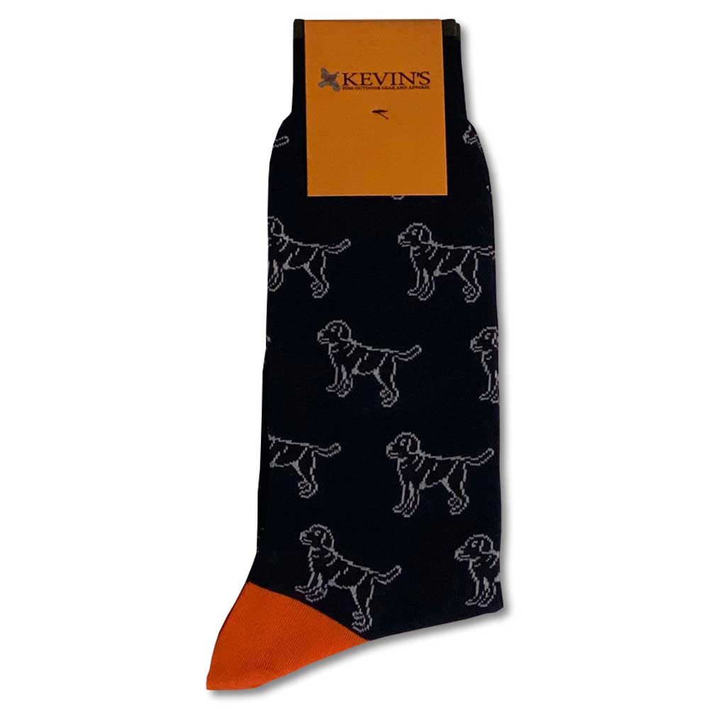 Kevin's Finest Men's Upland Themed Socks-Women's Footwear-Navy / Lab-Kevin's Fine Outdoor Gear & Apparel