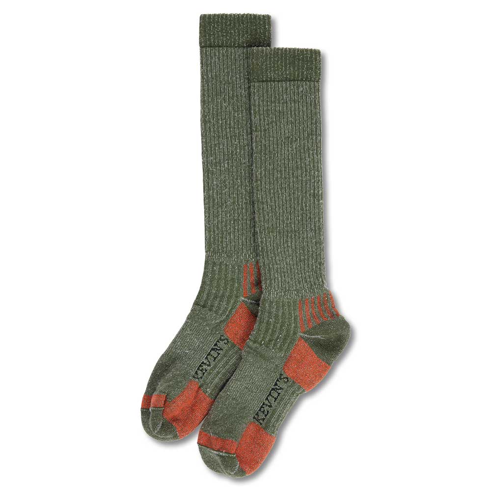 Kevin’s Full Cushion – Over The Calf Tall Boot Sock-Footwear-Green/Orange-L-Kevin's Fine Outdoor Gear & Apparel