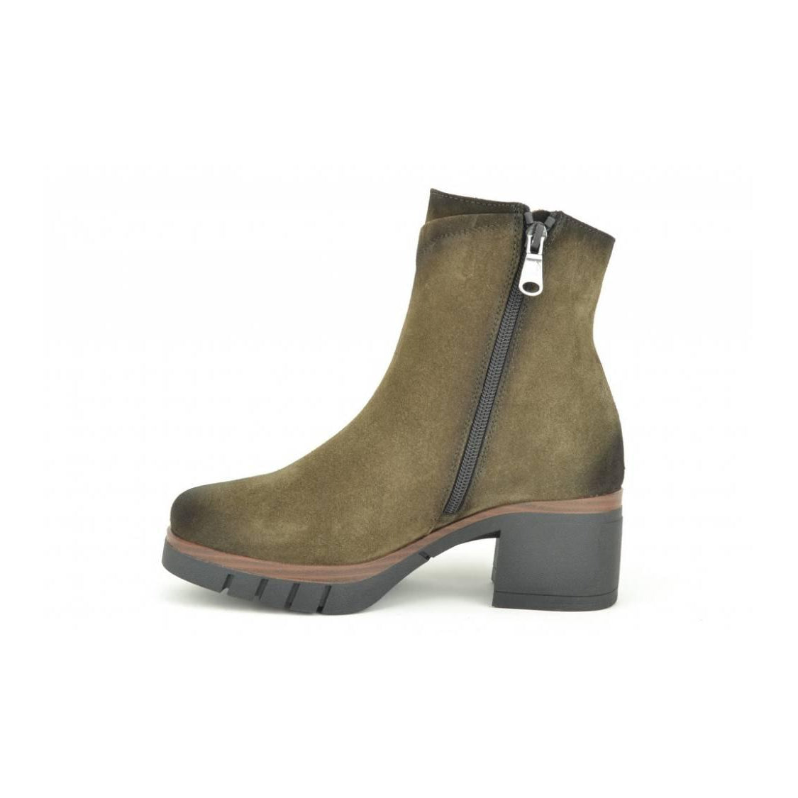 Paula Urban Women's Leather Ankle Boots with Zip-Footwear-OIL OLIVE-36-Kevin's Fine Outdoor Gear & Apparel