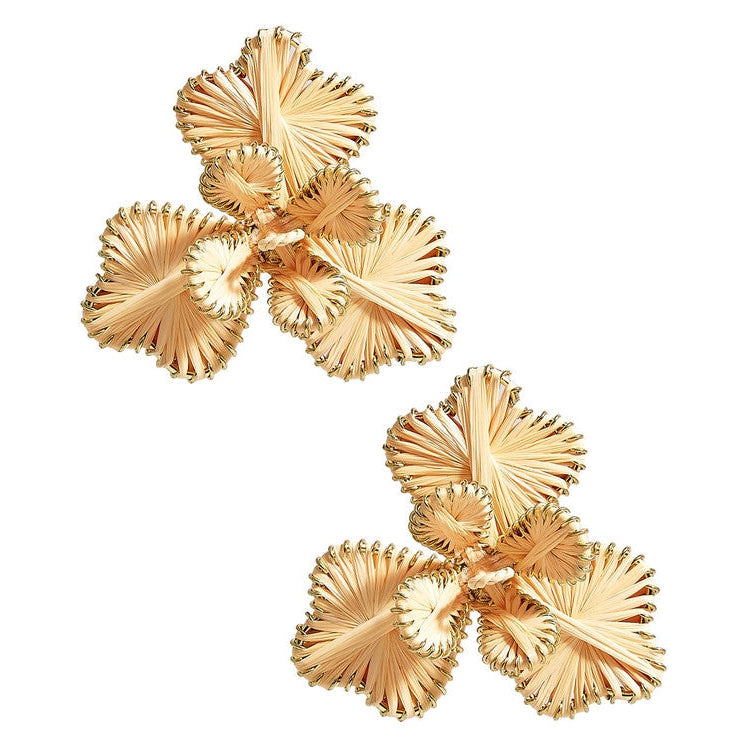 Kaia Raffia Flower Earring-Jewelry-Natural-Kevin's Fine Outdoor Gear & Apparel