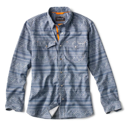 Orvis Patterned Tech Chambray Western Shirt-Men's Clothing-Blanket Pattern-S-Kevin's Fine Outdoor Gear & Apparel