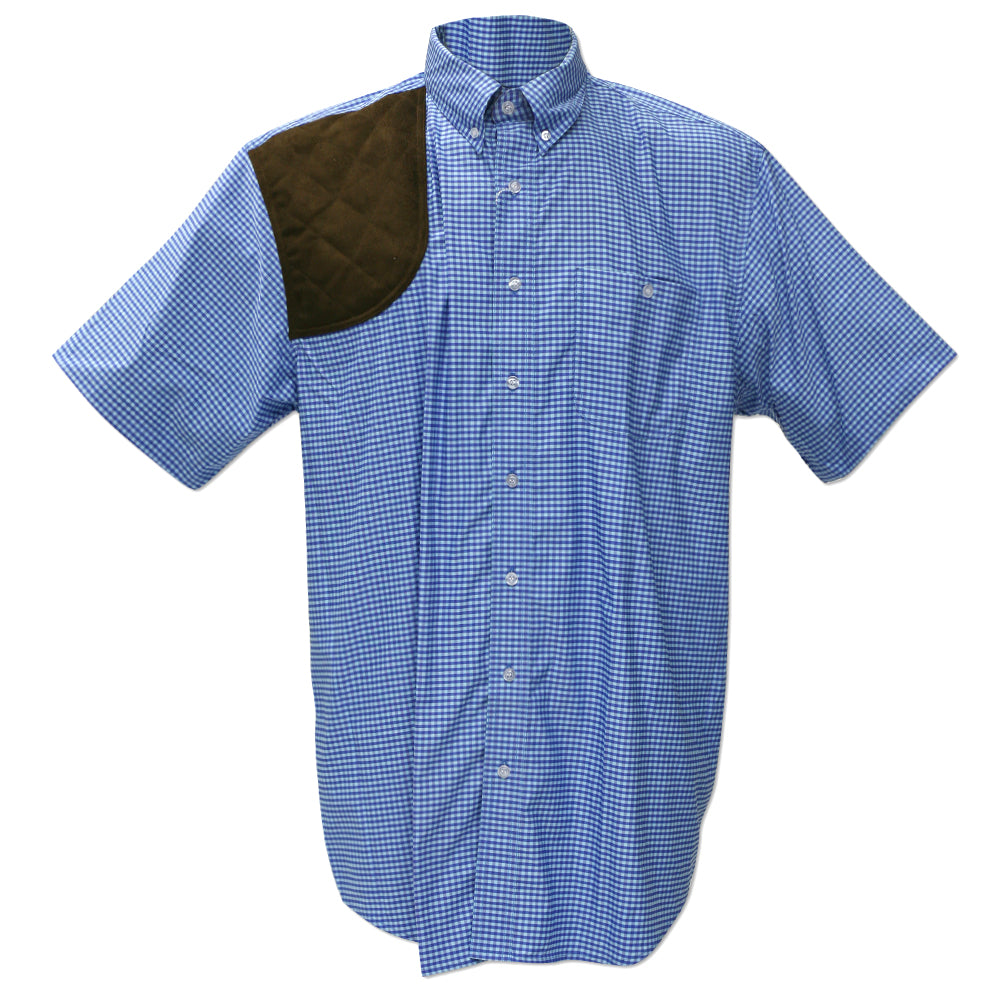 Kevin's Performance Blue/Aqua Gingham Short Sleeve Right Hand Shooting Shirt-MENS CLOTHING-Kevin's Fine Outdoor Gear & Apparel