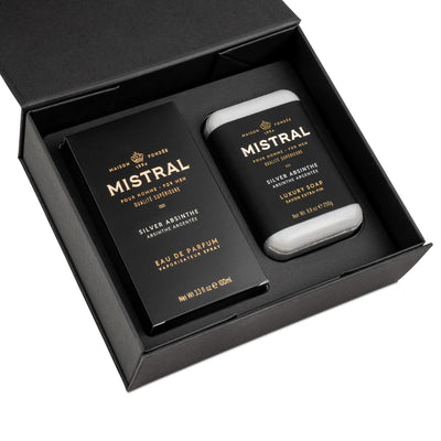 Mistral Men's Cologne & Bar Soap Gift Set-HOME/GIFTWARE-SILVER ABSINTHE-Kevin's Fine Outdoor Gear & Apparel