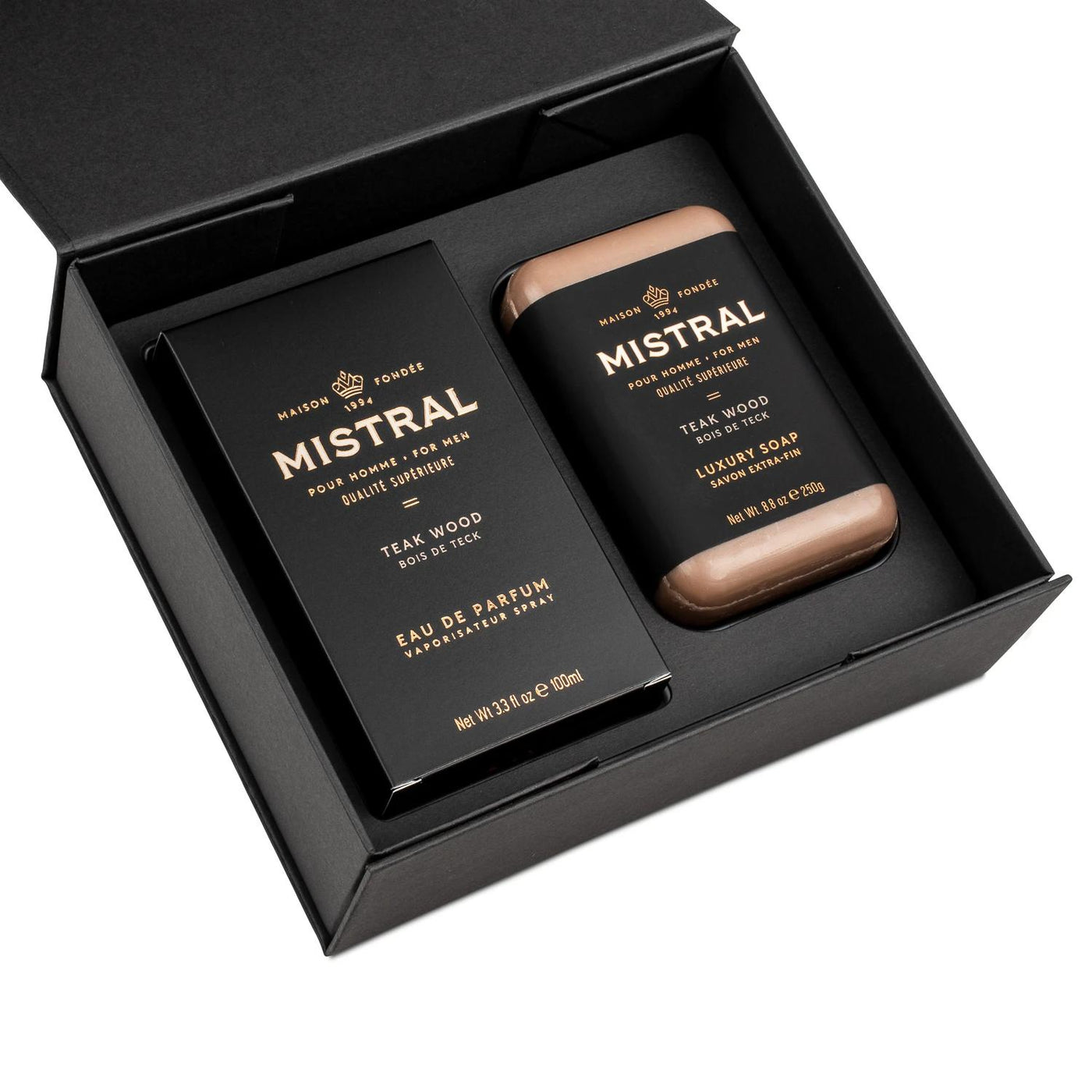 Mistral Men's Cologne & Bar Soap Gift Set-HOME/GIFTWARE-TEAK WOOD-Kevin's Fine Outdoor Gear & Apparel