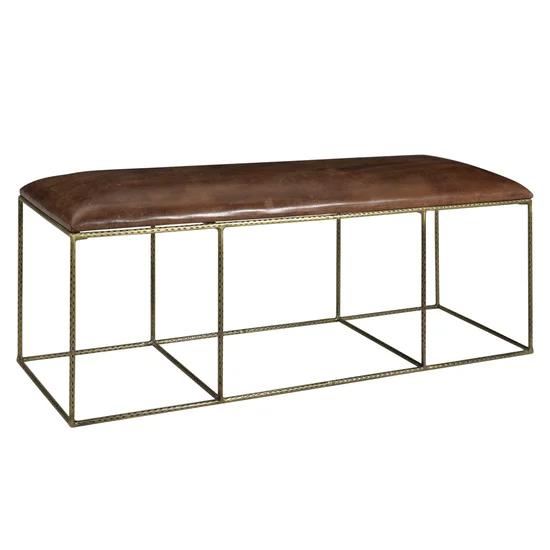 Bengal Manor Dimpled Iron and Leather Bench-Home/Giftware-ONE SIZE-Kevin's Fine Outdoor Gear & Apparel
