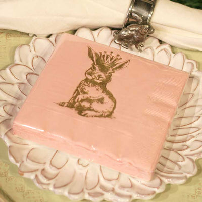 Kevin's Custom Designed Cocktail Napkins-HOME/GIFTWARE-Alexa Pulitzer-PINK ROYAL BUNNY-Kevin's Fine Outdoor Gear & Apparel
