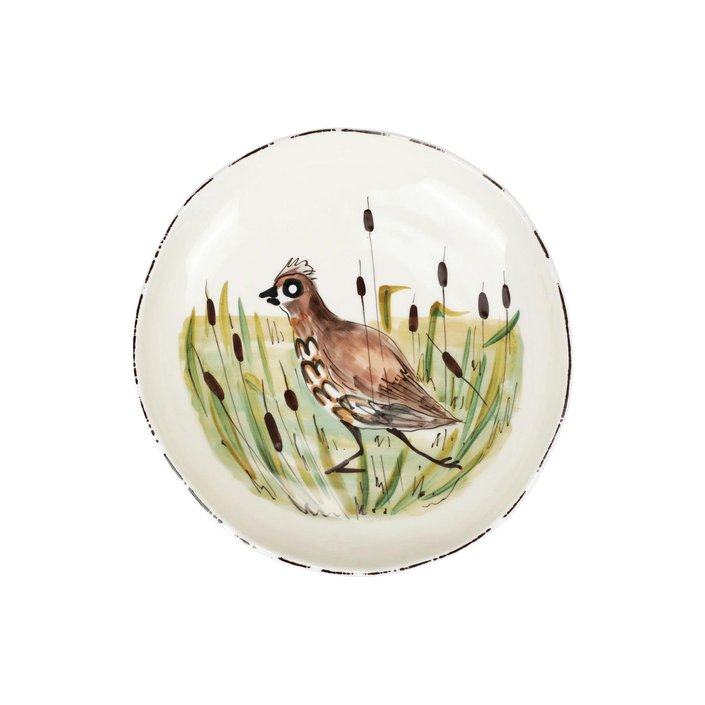 Vietri Wildlife Shallow Bowl-HOME/GIFTWARE-Quail-Kevin's Fine Outdoor Gear & Apparel