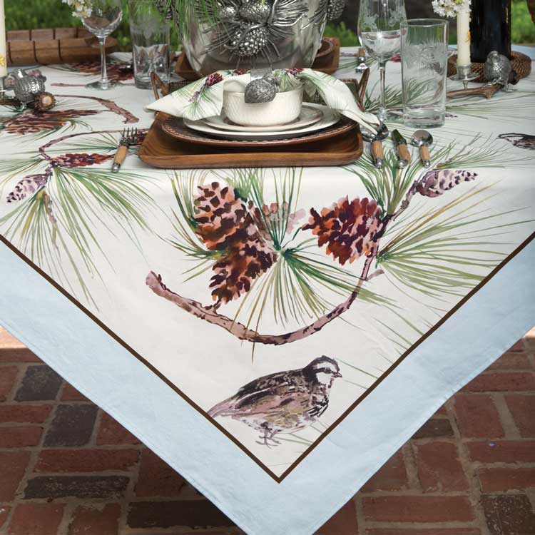 Kevin's Long Pine & Quail Table Cloth-HOME/GIFTWARE-SHAOXING CITY GUZHEN TRADING CO LTD-Kevin's Fine Outdoor Gear & Apparel