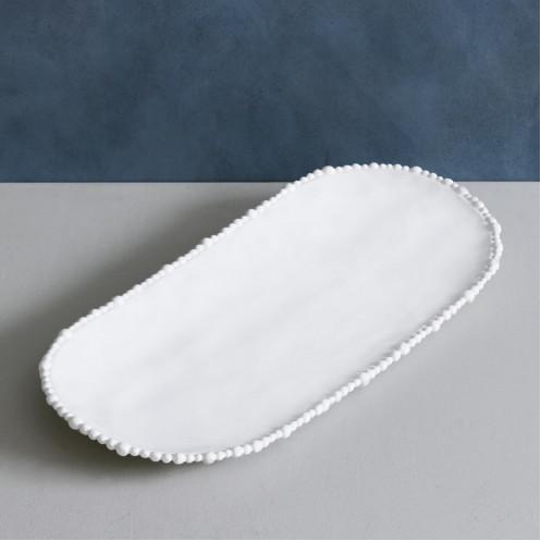 Beatriz Ball Vida Alegria Large Pearl Oval Tray-HOME/GIFTWARE-WHITE-Kevin's Fine Outdoor Gear & Apparel