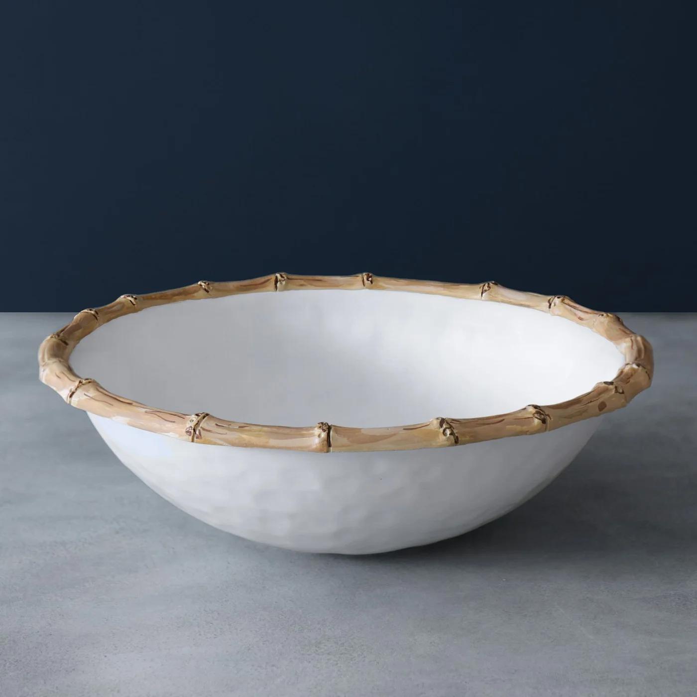 Beatriz Ball Vida Bamboo Salad Bowl-Home/Giftware-WHITE AND NATURAL-L-Kevin's Fine Outdoor Gear & Apparel