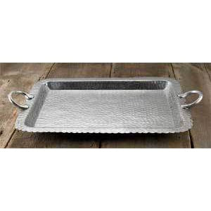 Hammered Scallop Rectangle Tray-HOME/GIFTWARE-India Handicrafts, Inc.-Kevin's Fine Outdoor Gear & Apparel