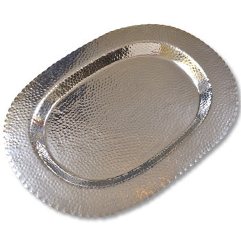 Hammered Oval Scalloped Tray 24"