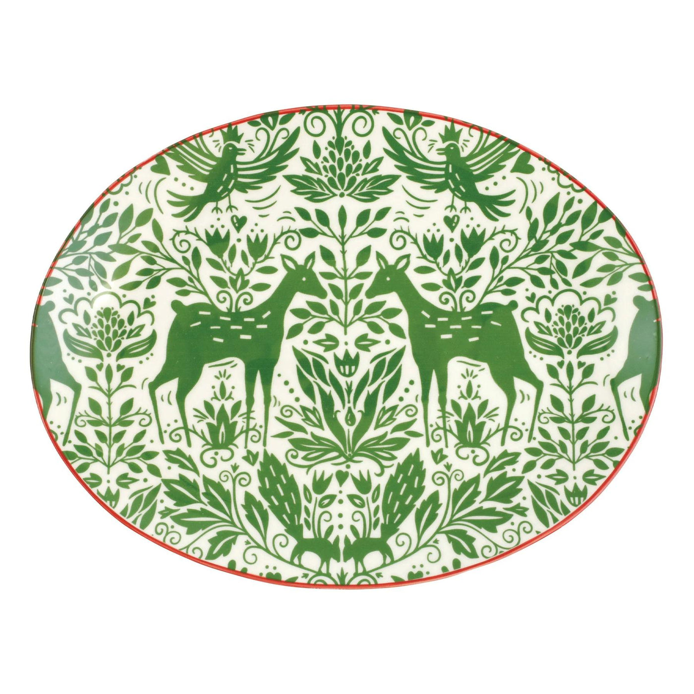 Vietri Mistletoe Oval Platter-HOME/GIFTWARE-Kevin's Fine Outdoor Gear & Apparel