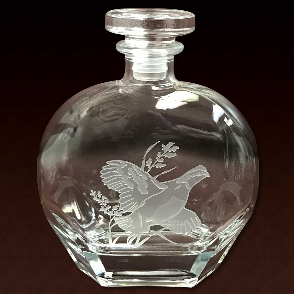 Wildlife Round Crystal Decanter-HOME/GIFTWARE-Quail-Kevin's Fine Outdoor Gear & Apparel